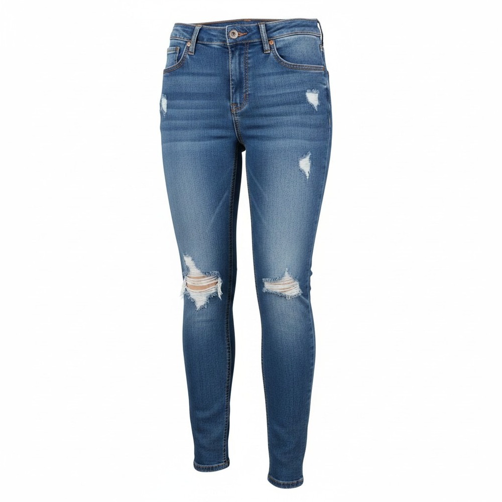 Wild Fable Womens Highest Rise Skinny Jeans Distressed Medium Wash Denim Size 0